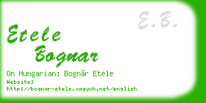 etele bognar business card